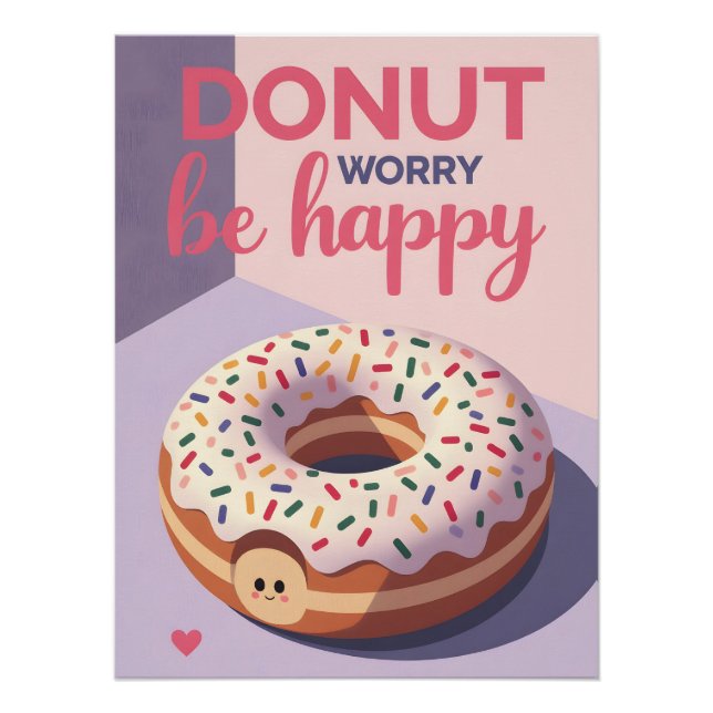 Retro Donut Print – Classic Pastry Poster for Kitc (Devant)