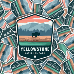 Rétro du parc national de Yellowstone   Sticker Di