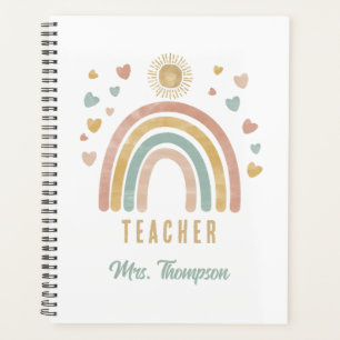 Retro Earthy Colors Aquarelle Rainbow Sun Enseigna