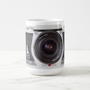 Rétro effet de l'appareil-photo 80s sur la tasse