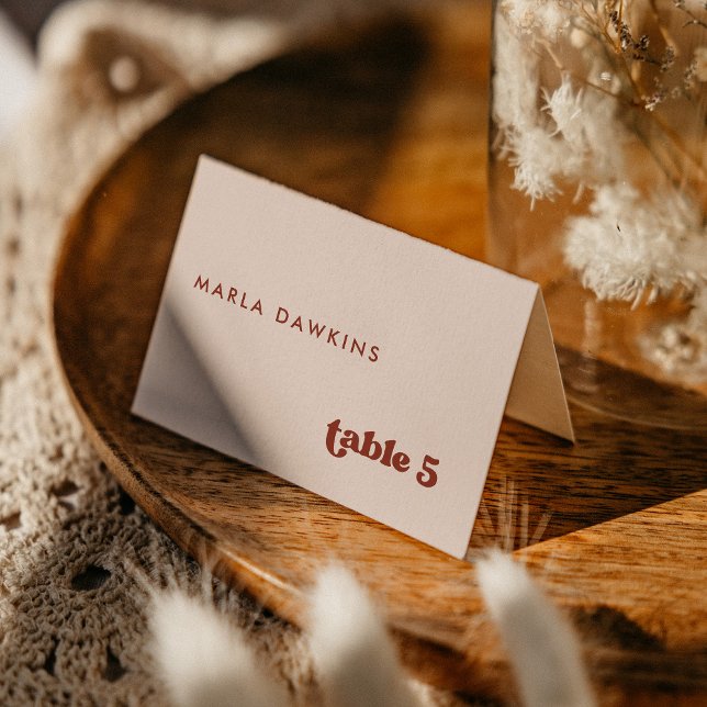 Retro élégant Peach Pink Mariage carte de place (Créateur téléchargé)