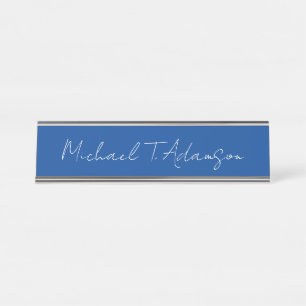 Retro Elegant Plaque Simple Deep Blue Calligraphie