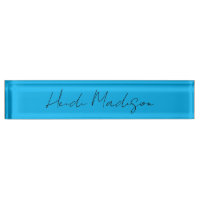 Retro Elegant Plaque Simple Deep Blue Calligraphie