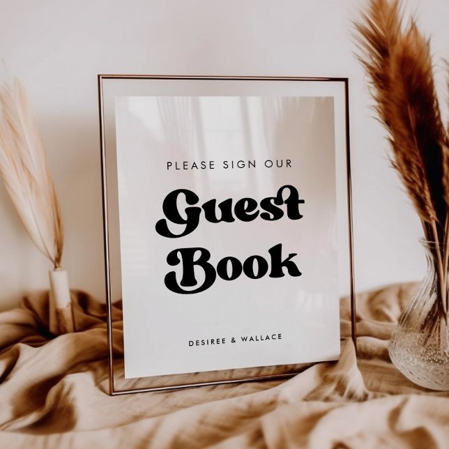Retro élégant Signer notre mariage de livre d'or (Créateur téléchargé)