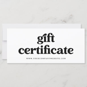 Retro et Boho noir et blanc   Certificat cadeau