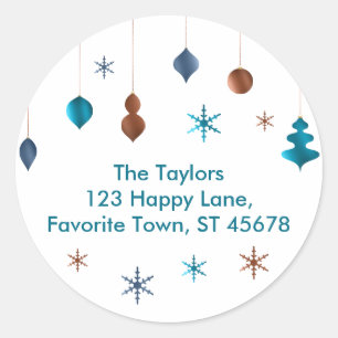 Rétro étiquette de adresse de cuivre turquoise de