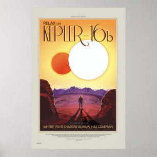 Rétro ExoPlanet affiche de voyage de la visite