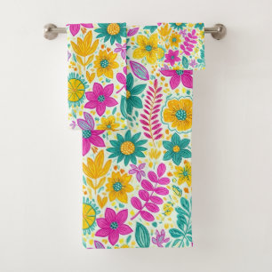 Rétro Fantaisie Fleur Power Art Floral des Années 