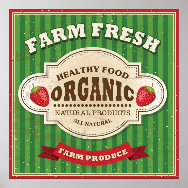 Retro Farm Fresh Poster Design (Devant)