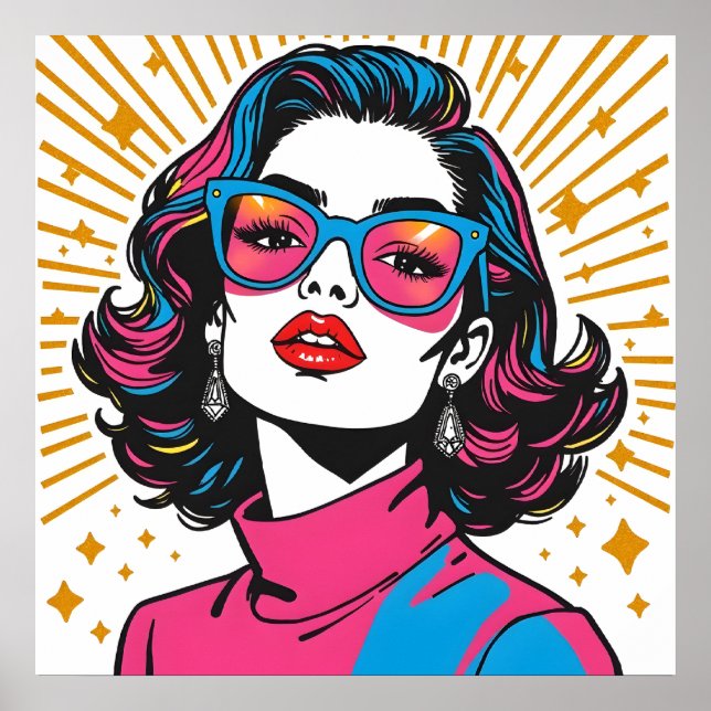 Retro Fashion Pop Art - Poster inspiré des années  (Devant)