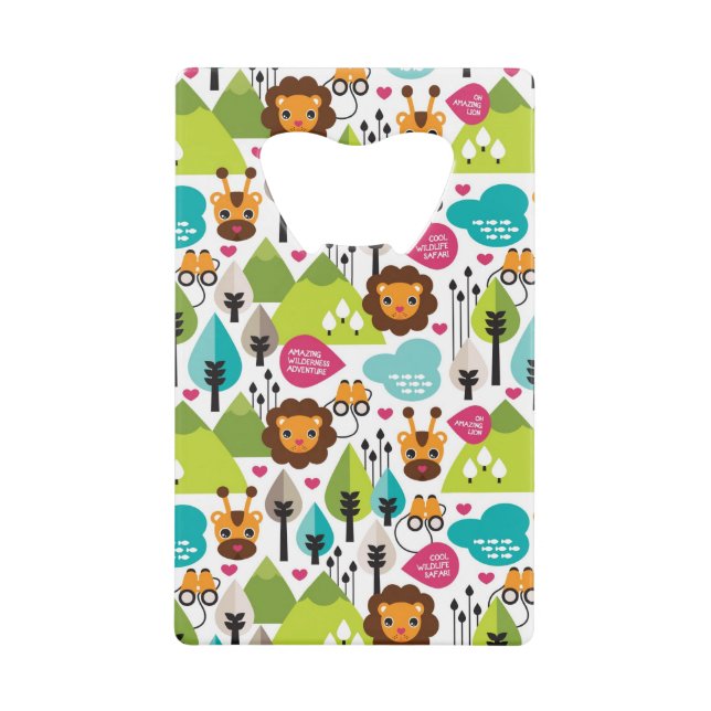 rétro faune de lion de safari d'enfants (Devant)