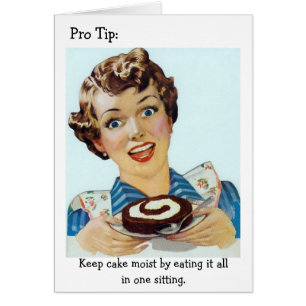 Rétro femme - consommation de tout votre gâteau,