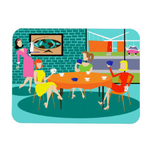 Retro Femme's Weekly Card Jeu Flexi Magnet