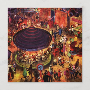 Retro Festive Soirées carnavales Invitations