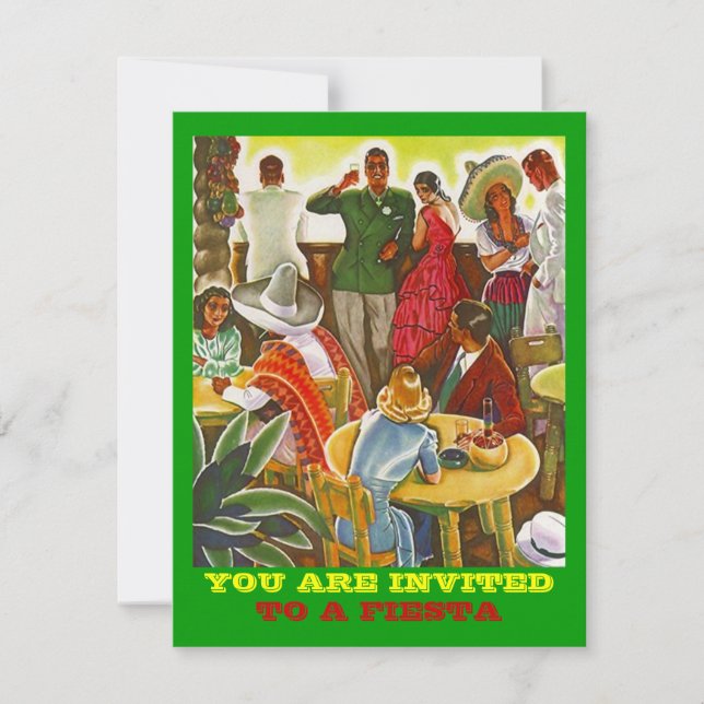 REtro FIESTA Invitation COLORFUL PARTY STARD (Devant)