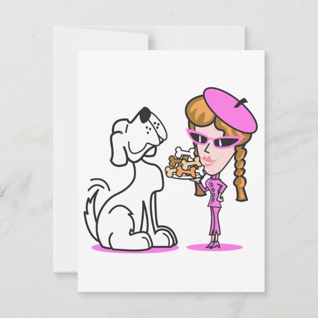 retro fille et chien de compagnie (Devant)