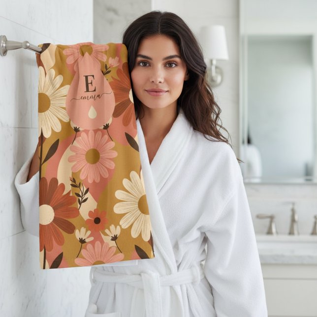 Rétro Fleur de Daisy d'été des années 70 Nom perso (Créateur téléchargé)