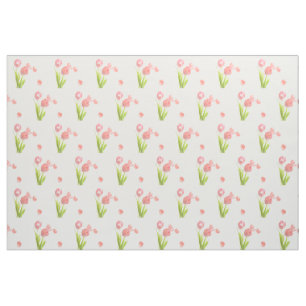 Rétro fleur rose de tulipe de tissu unique