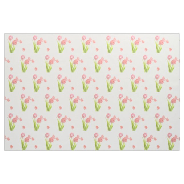 Rétro fleur rose de tulipe de tissu unique (Fat Quarter)