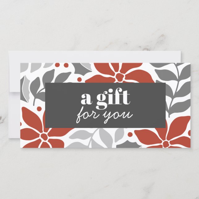 RÉTRO FLEURS DE NOËL ARGENT ROUGE GRAY SPÉCIAL (Devant)