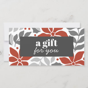 RÉTRO FLEURS DE NOËL ARGENT ROUGE GRAY SPÉCIAL