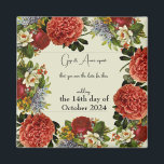 Retro Floral BOHO Wedding Save the Date Magnets<br><div class="desc">. : Retro Floral BOHO Design . : Magnet Réservez la date . : Correspondance Stationnaire et Décor disponible dans mon magasin</div>