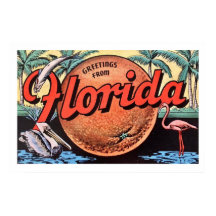 Retro Florida Orange Poster Imprimer