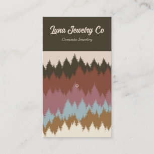 Retro Forêt colorée 1 broche Carte de visite bijou