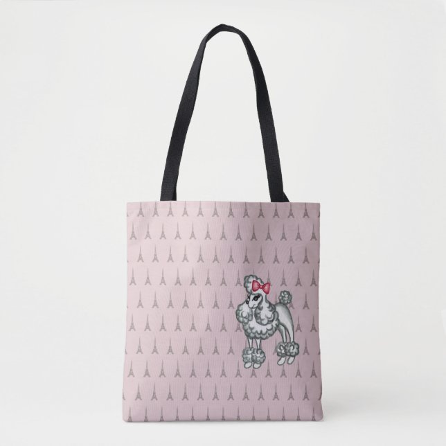 Retro French Poodle Tote Bag (Devant)