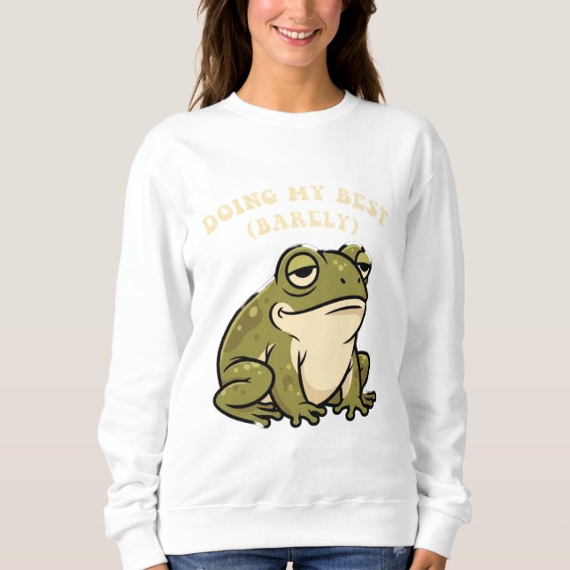 Retro Frog Doing My Best Women’s Sweatshirt (Devant)