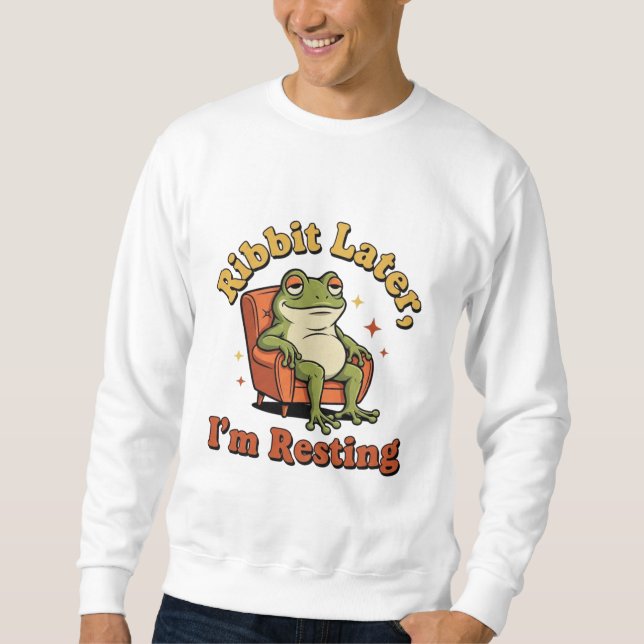 Retro Frog Relax Humor Men’s Sweatshirt (Devant)