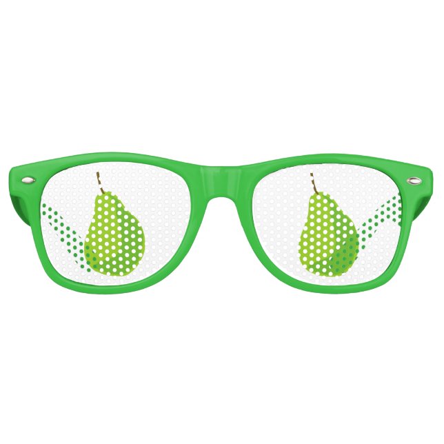Retro Funny vert poire fruits fête ombre lunettes de sol (Devant)