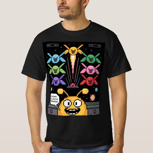 Retro Galaga Galagans T-Shirt - Bee-lieve in Forma (Devant)