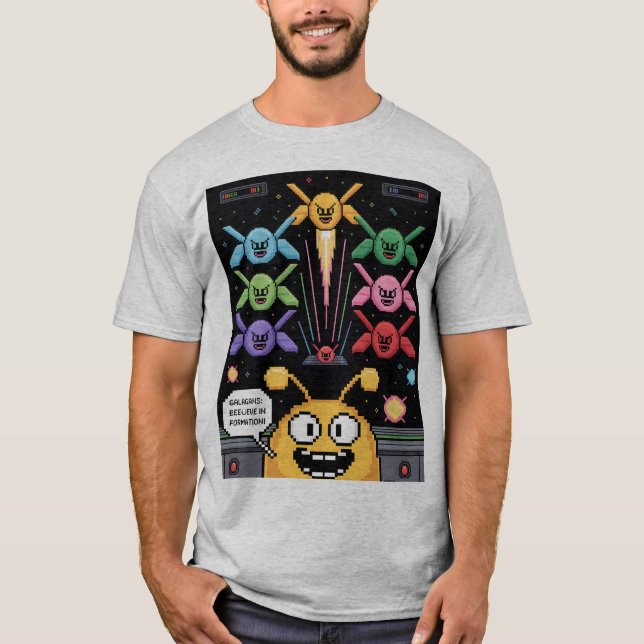 Retro Galaga Galagans T-Shirt - Bee-lieve in Forma (Devant)