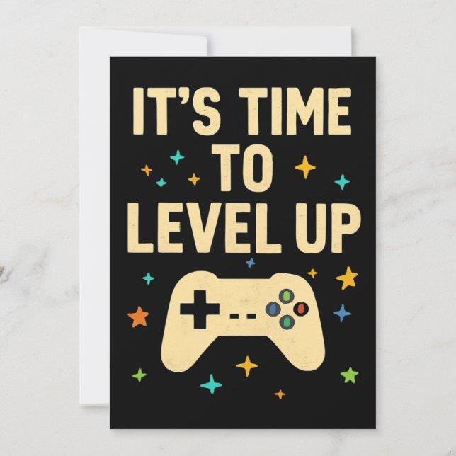 Retro Gaming Themed Invitation Card" (Devant)