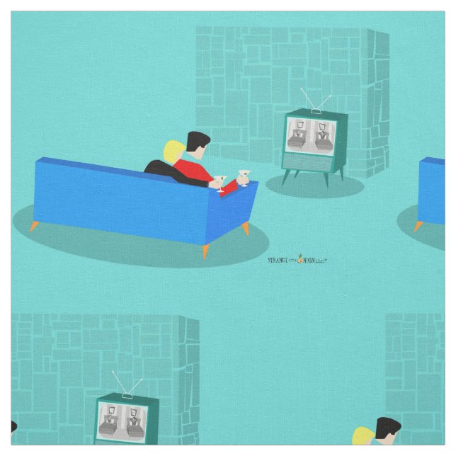 Retro Gay Couple regarder Tissu TV (Échantillon)