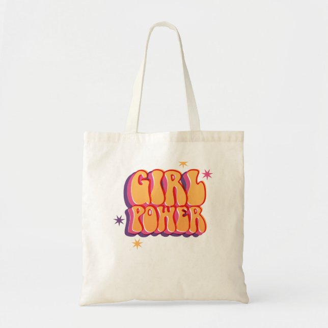 Retro "Girl Power" Tote Bag – Bold Feminine Energy (Devant)