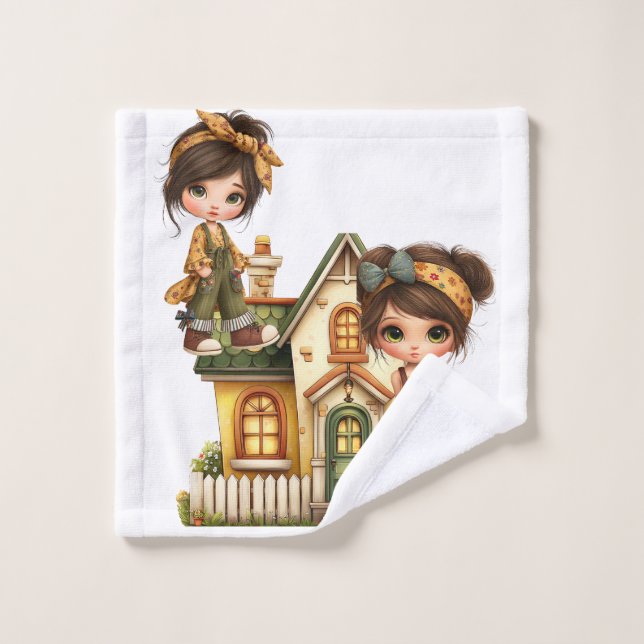 Retro Girls Baby Blanket (Gant de toilette)