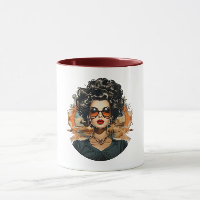 💋 Retro Glam Diva Mug ☕ (Centre)