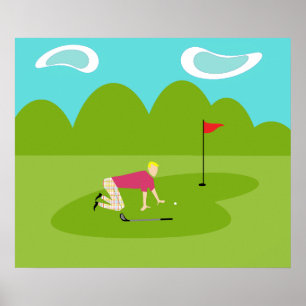 Retro Golfer Poster