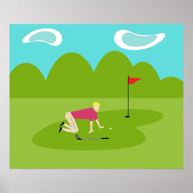 Retro Golfer Poster (Devant)