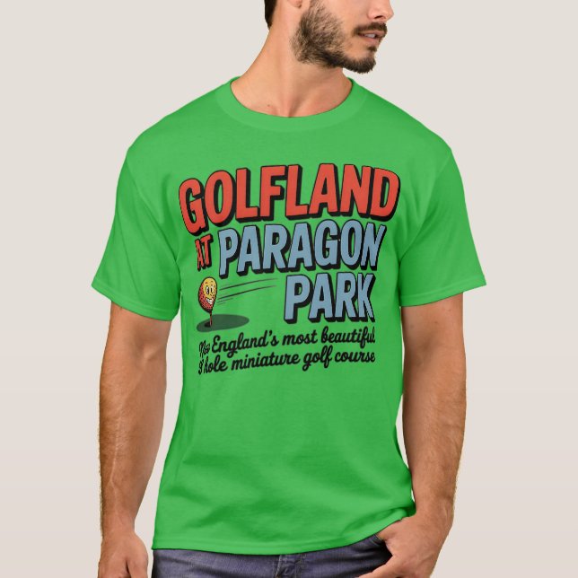 Retro GolfLand at Paragon Park T-Shirt – New Engla (Devant)