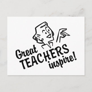 Retro Great Teachers Inspirer carte postale