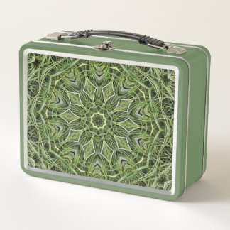 Retro Green Mandala Lunch Box