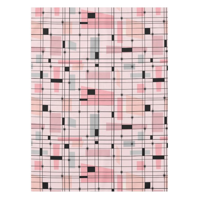 Rétro grille rose et nappe de Starbursts (Devant)