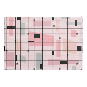 Rétro grille rose et taie d'oreiller de Starburst