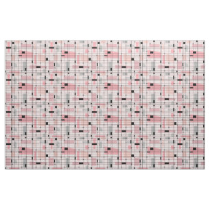 Rétro grille rose et tissu de coton de Starbursts