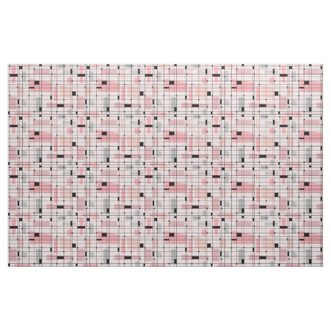 Rétro grille rose et tissu de coton de Starbursts (Yard)