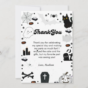 Retro grovvy carte de remerciements d'anniversaire
