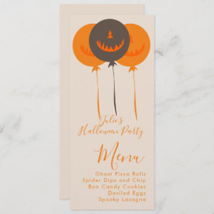 Retro Halloween Balloons Anniversaire Menu